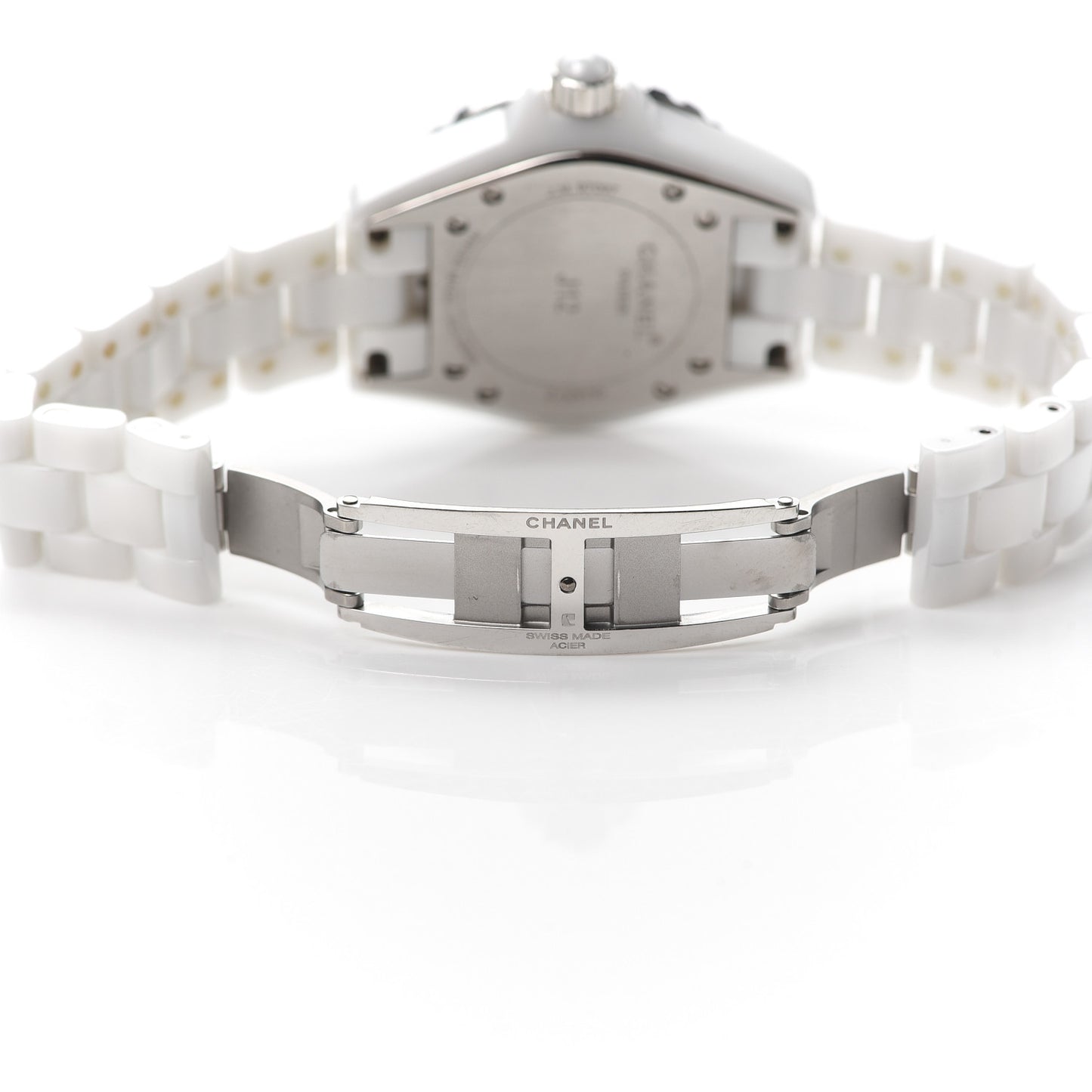 Stainless Steel Ceramic Diamond 33mm J12 Quartz Watch White