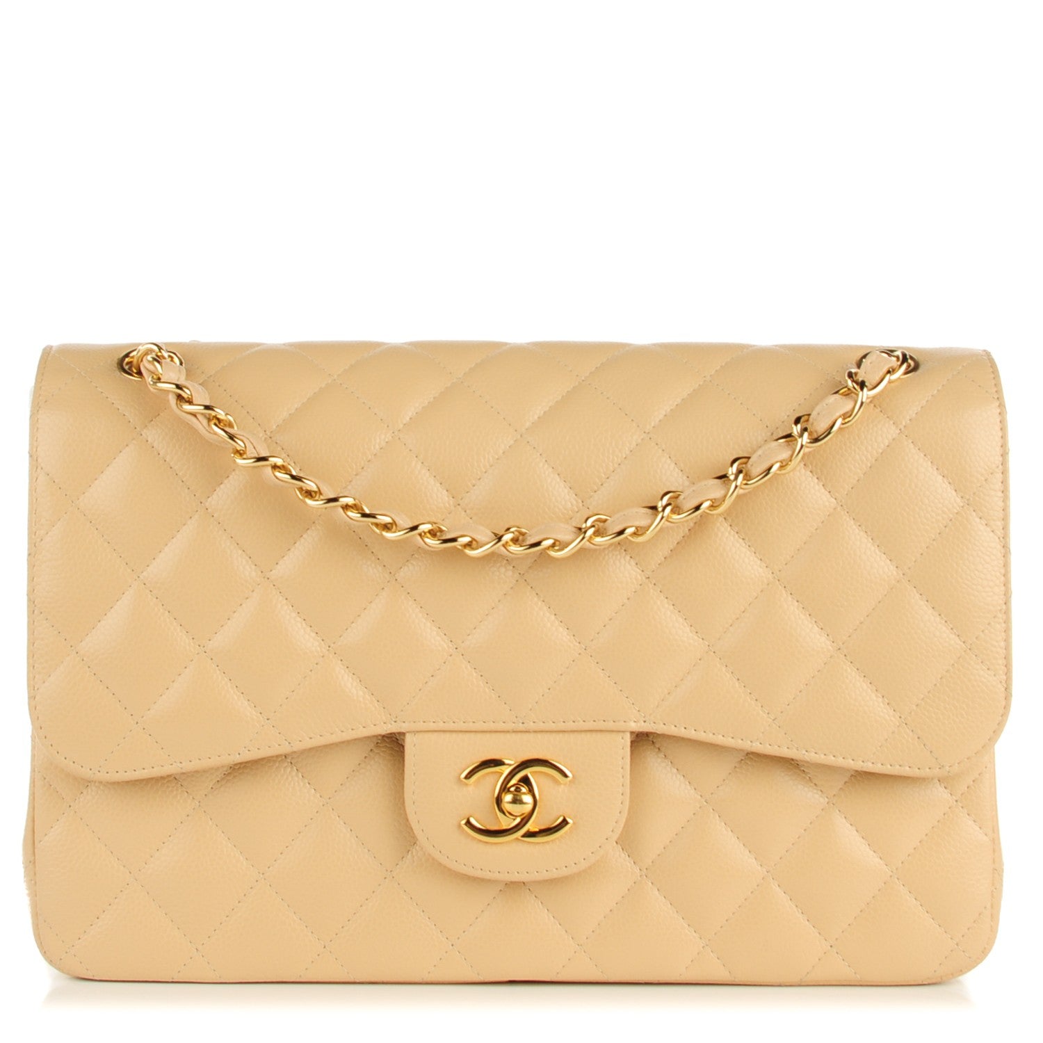 Chanel Caviar Quilted Jumbo Double Flap Beige Clair 1 of 8