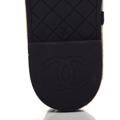 Chanel Lambskin Chain CC Thong Espadrille Sandals 40 Black 7 of 8