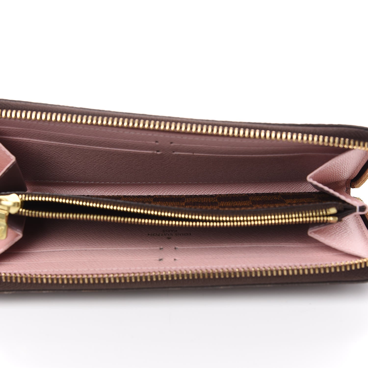 Louis Vuitton Damier Ebene Clemence Wallet Rose Ballerine 4 of 9