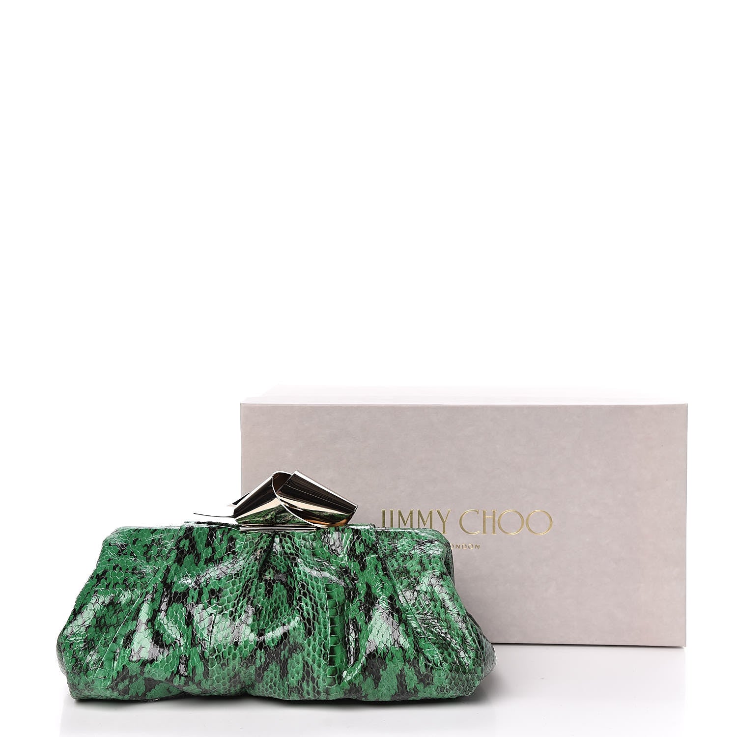 Jimmy Choo Gloss Elaphe Snakeskin Cara Clutch Kew 12 of 12