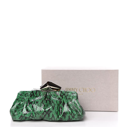 Jimmy Choo Gloss Elaphe Snakeskin Cara Clutch Kew 12 of 12