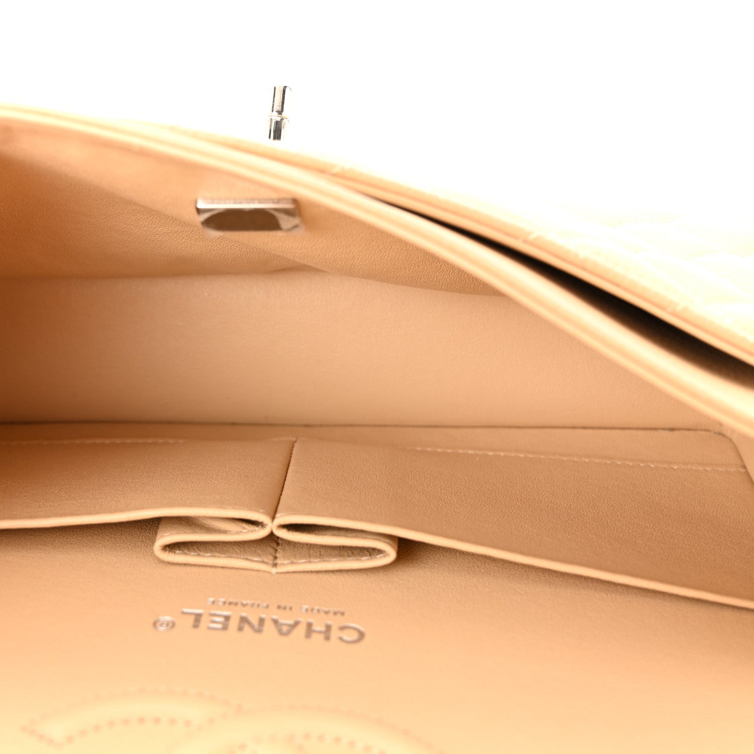 Chanel Caviar Quilted Medium Double Flap Beige Clair 5 of 10