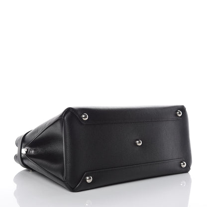 Burberry Derby Calfskin Medium Banner Tote Black 4 of 12
