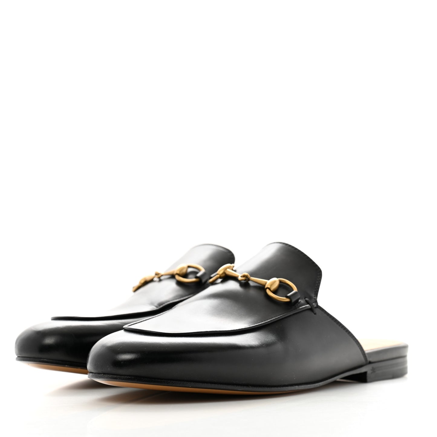 Calfskin Womens Princetown Slippers 38.5 Black