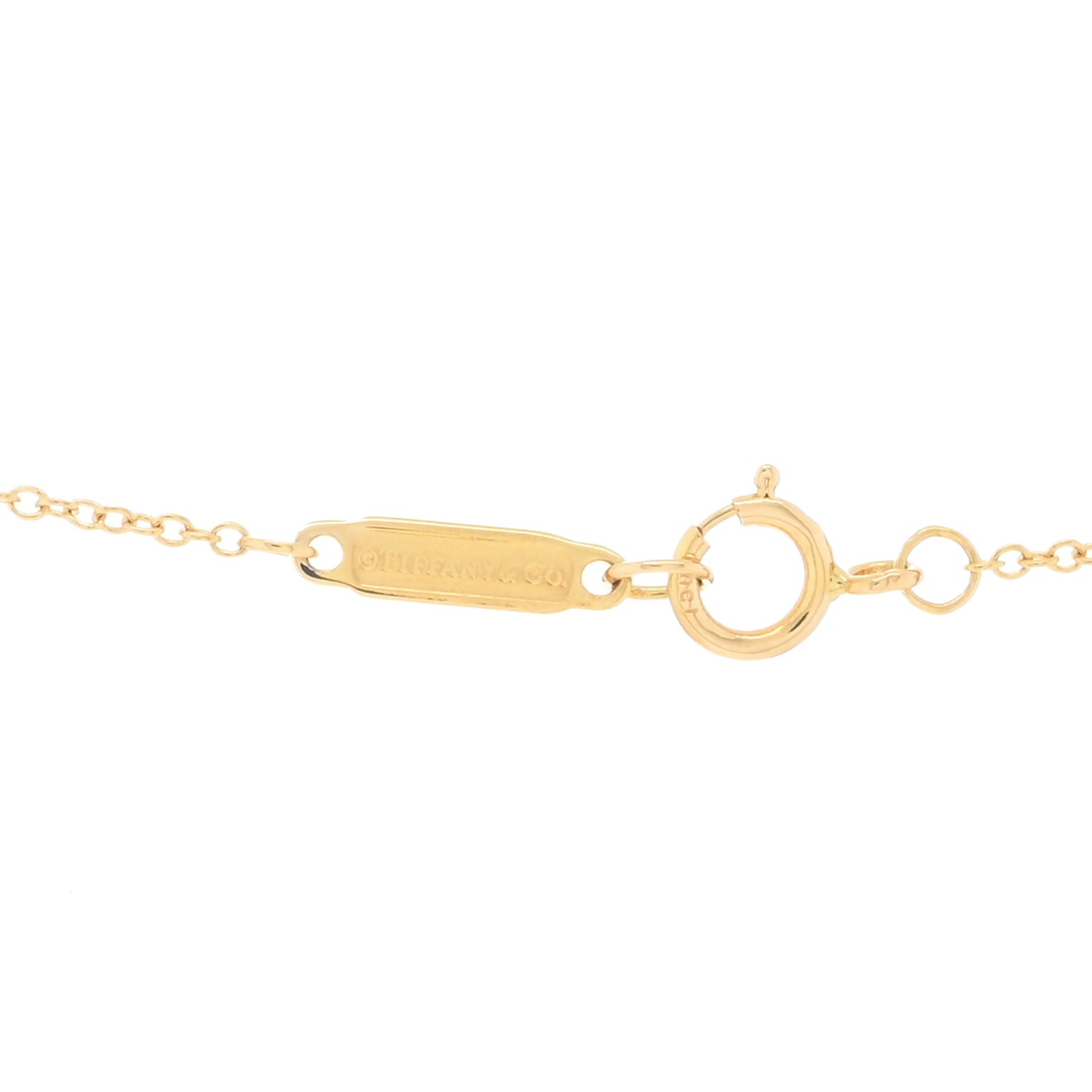 18K Yellow Gold Diamond Small T Smile Pendant Necklace