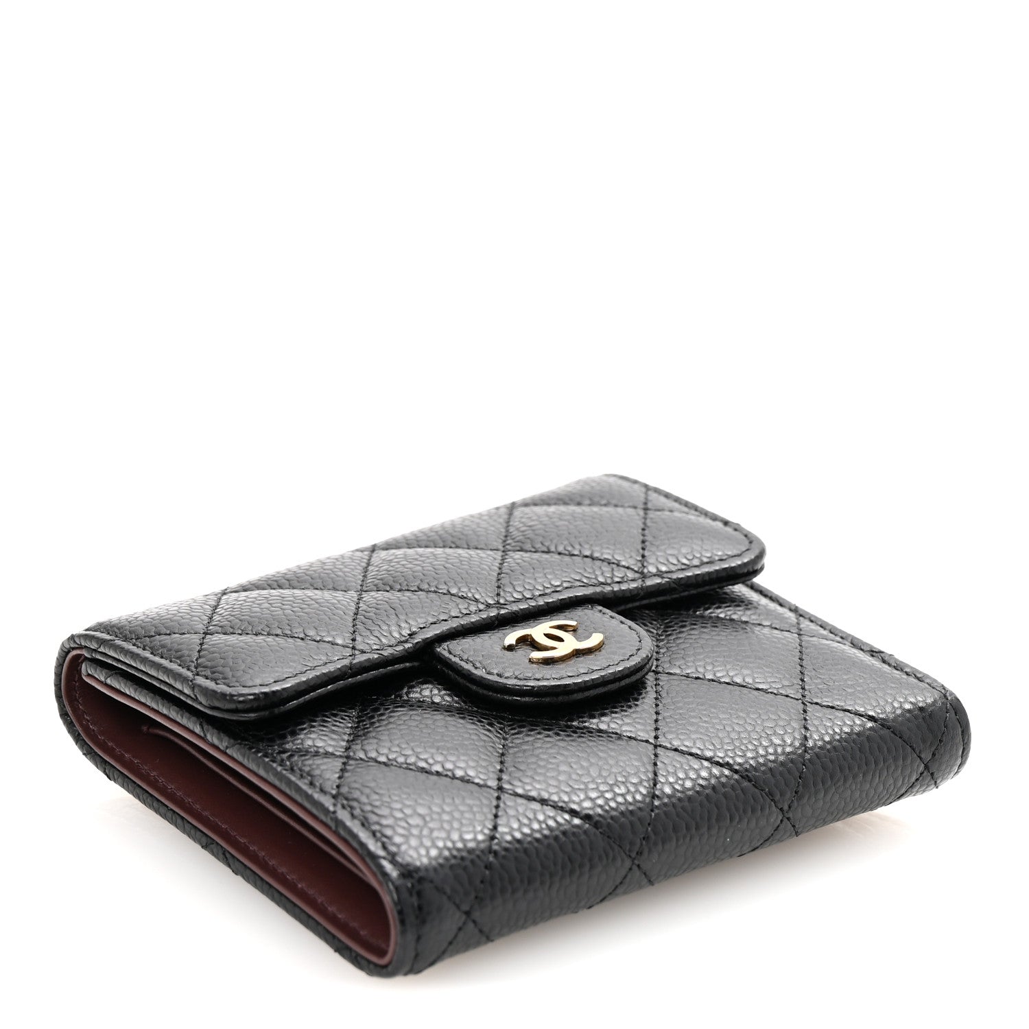 Chanel Caviar Quilted Compact Flap Wallet Black 4 of 9