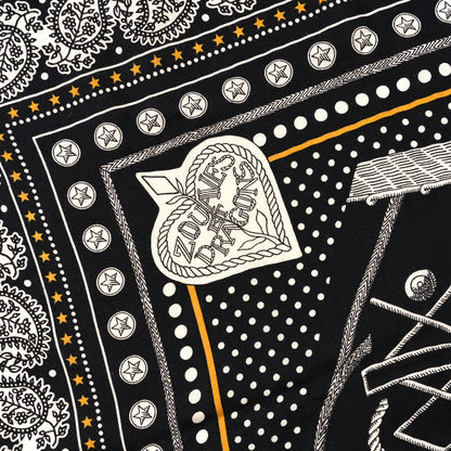 Hermes Cashmere Silk Zouaves Et Dragons Shawl 140 Black White Gold 3 of 3