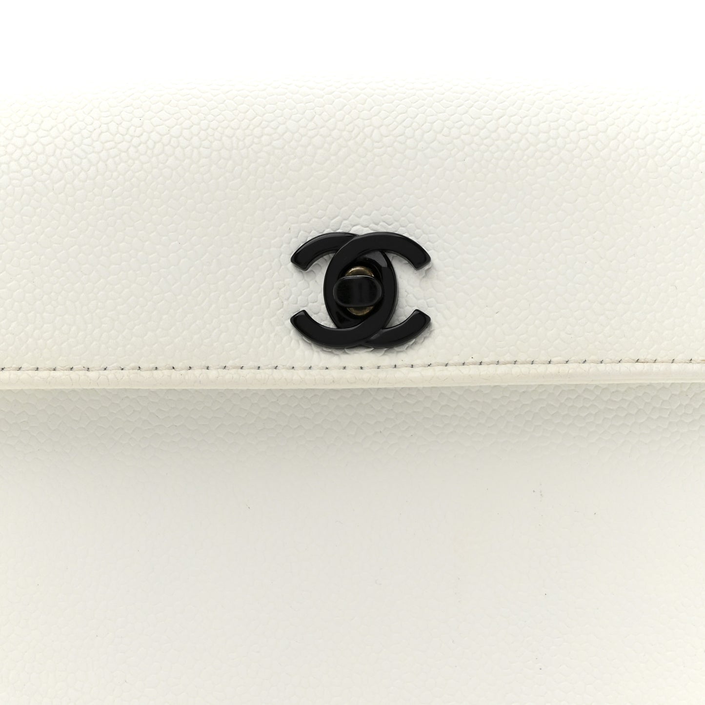 Caviar Top Handle Kelly Flap White