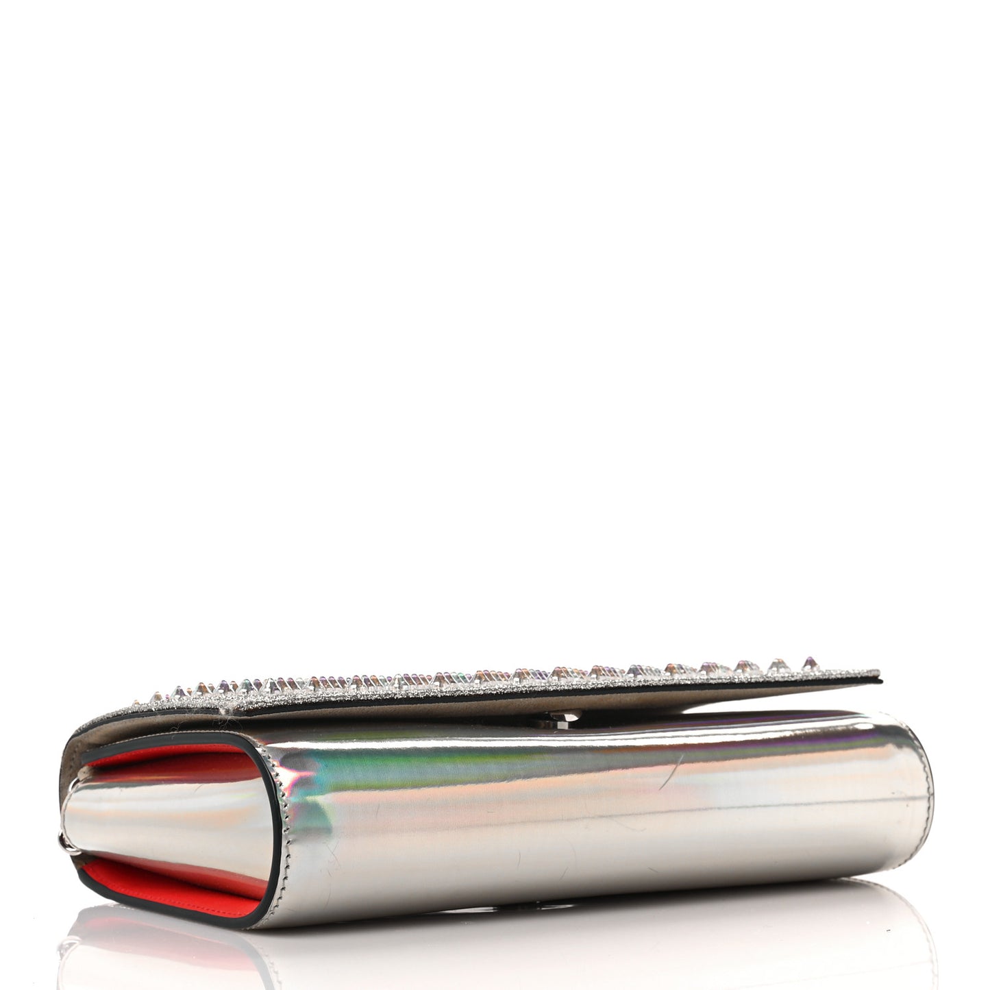 Glitter Metallic Patent Calfskin Psychic Spikes Paloma Clutch Gold