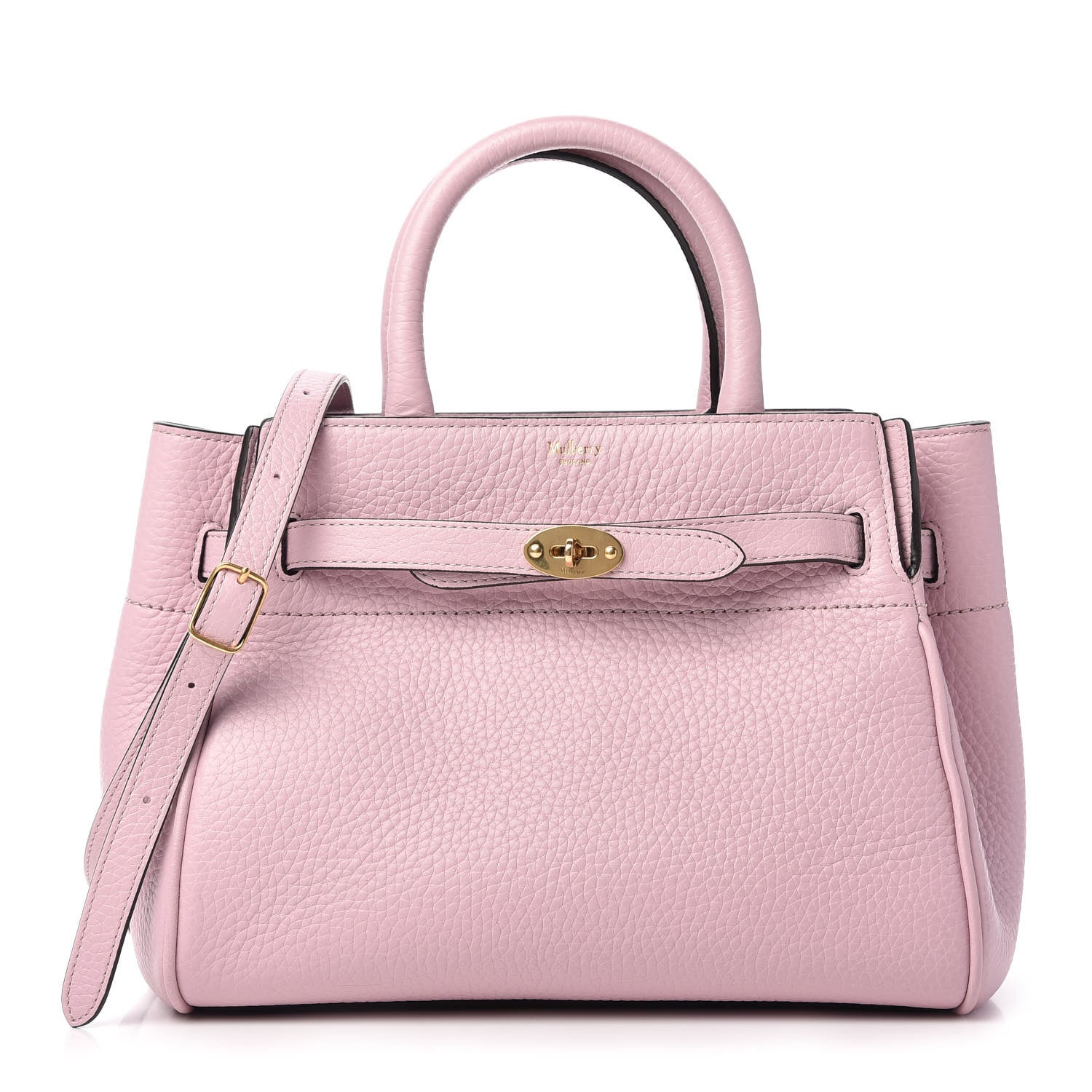 Mulberry Heavy Grain Calfskin Small Belted Bayswater Tote Powder Pink 1 of 11