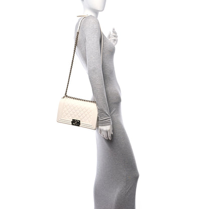 Chanel Caviar Quilted Medium Boy Flap White 2 of 11