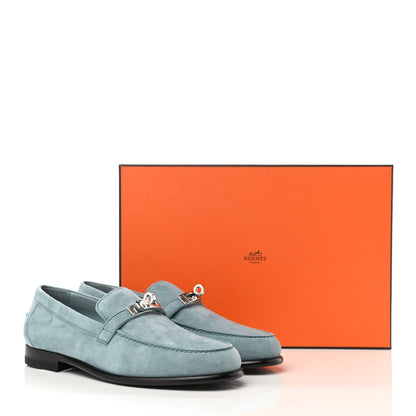 Hermes Suede Goatskin Womens Destin Loafer 36 Vert d'eau 9 of 9