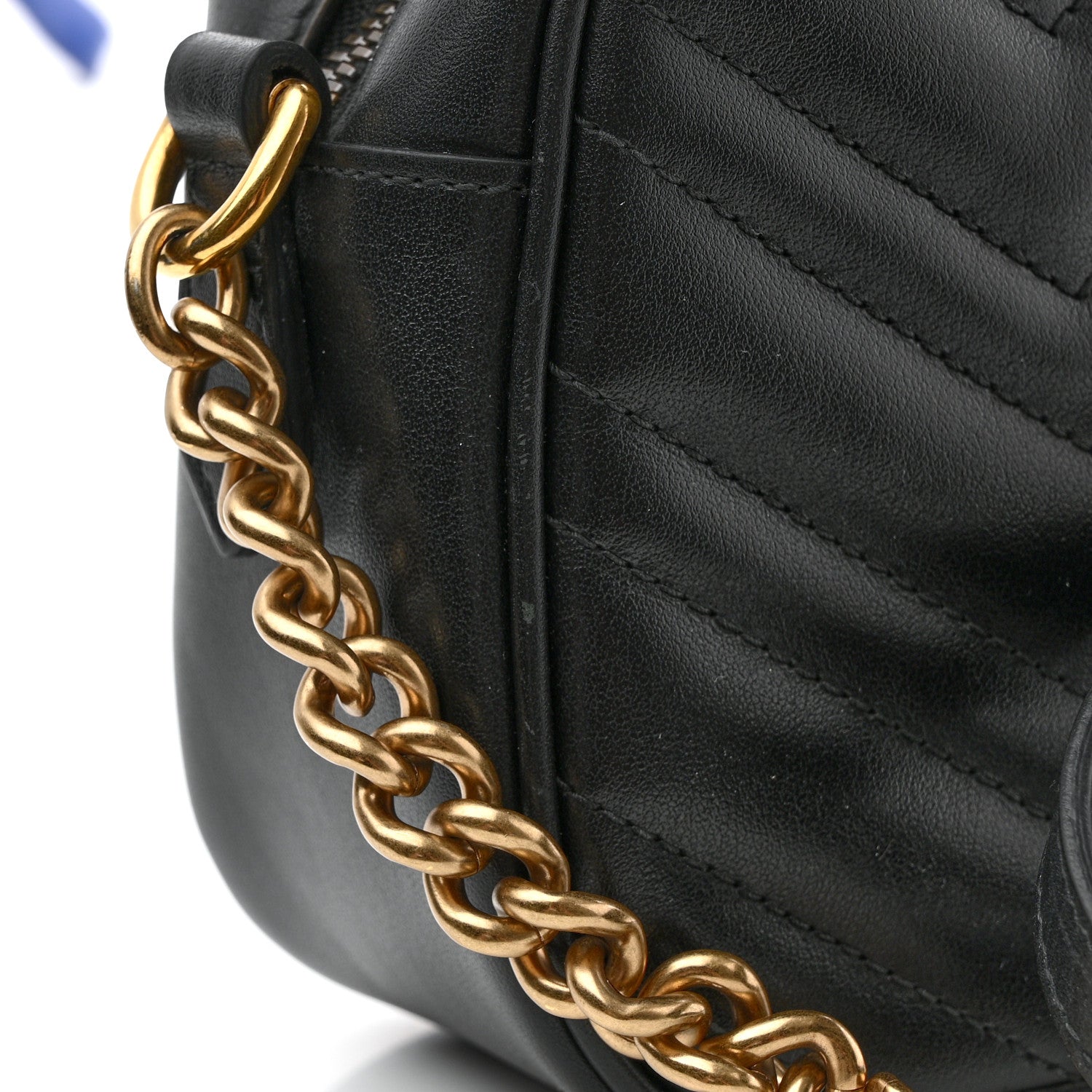 Gucci Calfskin Matelasse Small GG Marmont Chain Shoulder Bag Black 14 of 14