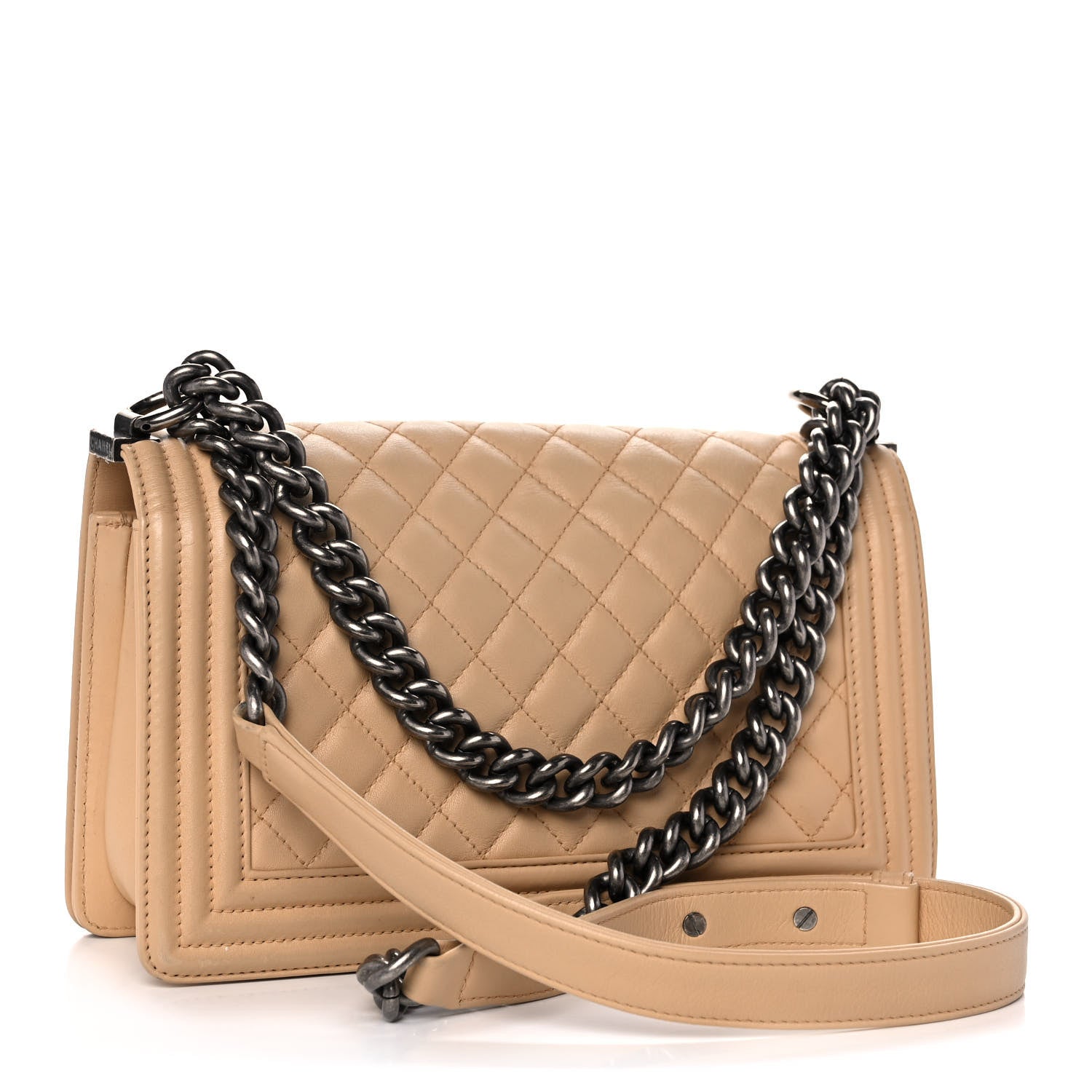 Chanel Calfskin Quilted Medium Boy Flap Beige 2 of 11