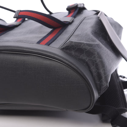 Gucci Soft GG Supreme Monogram Appia Calfskin Web Double Buckle Backpack Black 9 of 9