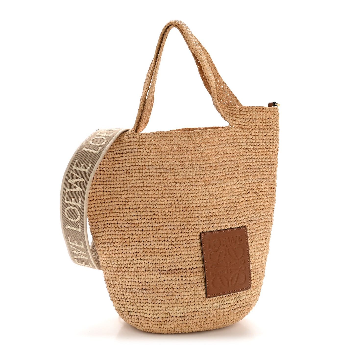 Raffia Mini Slit Tote Bag Natural Tan
