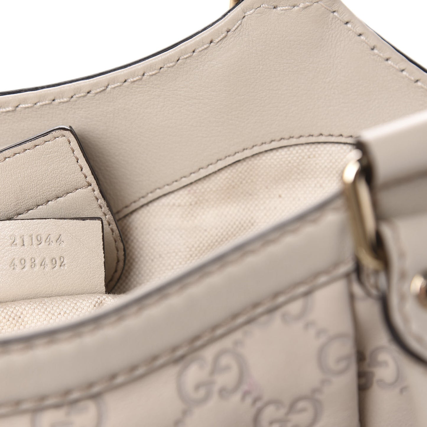 Guccissima Medium Sukey Tote Mystic White