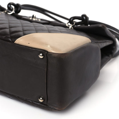 Chanel Calfskin Quilted Large Cambon Flap Brown Beige 9 of 14