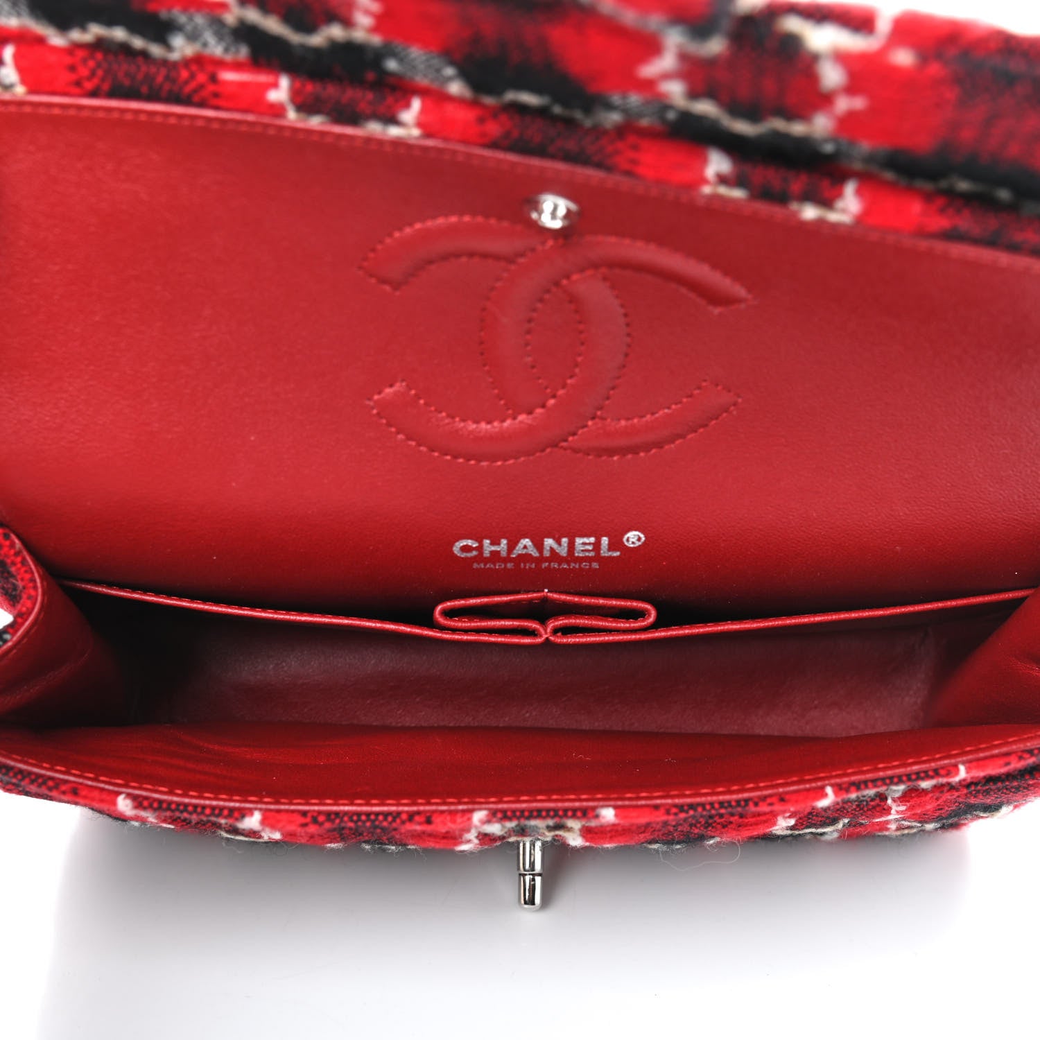 Chanel Wool Quilted Medium Double Flap Red 4 of 9