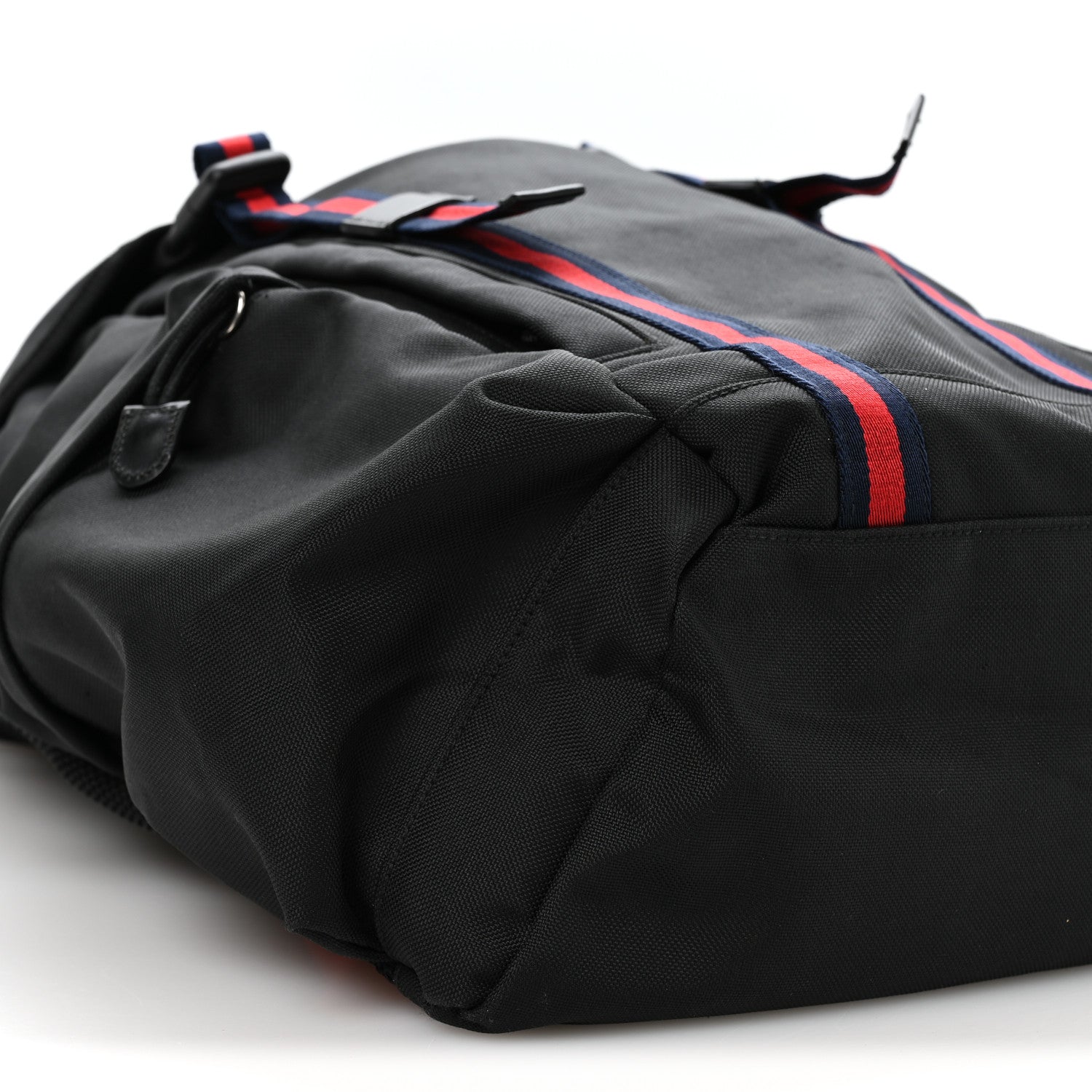 Gucci Techno Canvas Web Double Buckle Backpack Black 8 of 9
