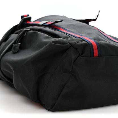 Gucci Techno Canvas Web Double Buckle Backpack Black 8 of 9