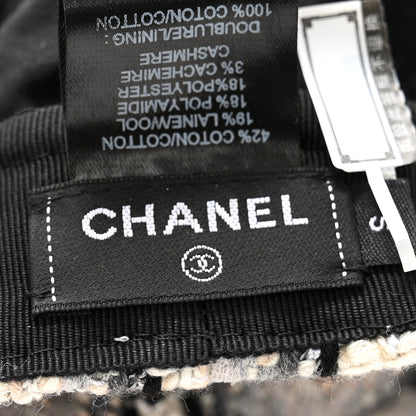 Chanel Cotton Tweed CC Beret S White Black Multicolor 8 of 10