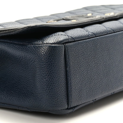 Chanel Caviar Quilted Medium CC Filigree Flap Navy Black 8 of 9