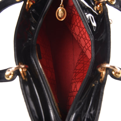 Christian Dior Patent Cannage Large Lady Dior Black 5 of 13