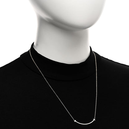 Tiffany Sterling Silver Small T Smile Pendant Necklace 2 of 5