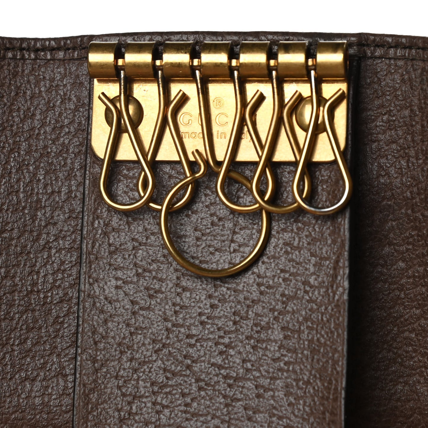 GG Supreme Monogram Web Ophidia 6 Key Holder Case Beige New Acero
