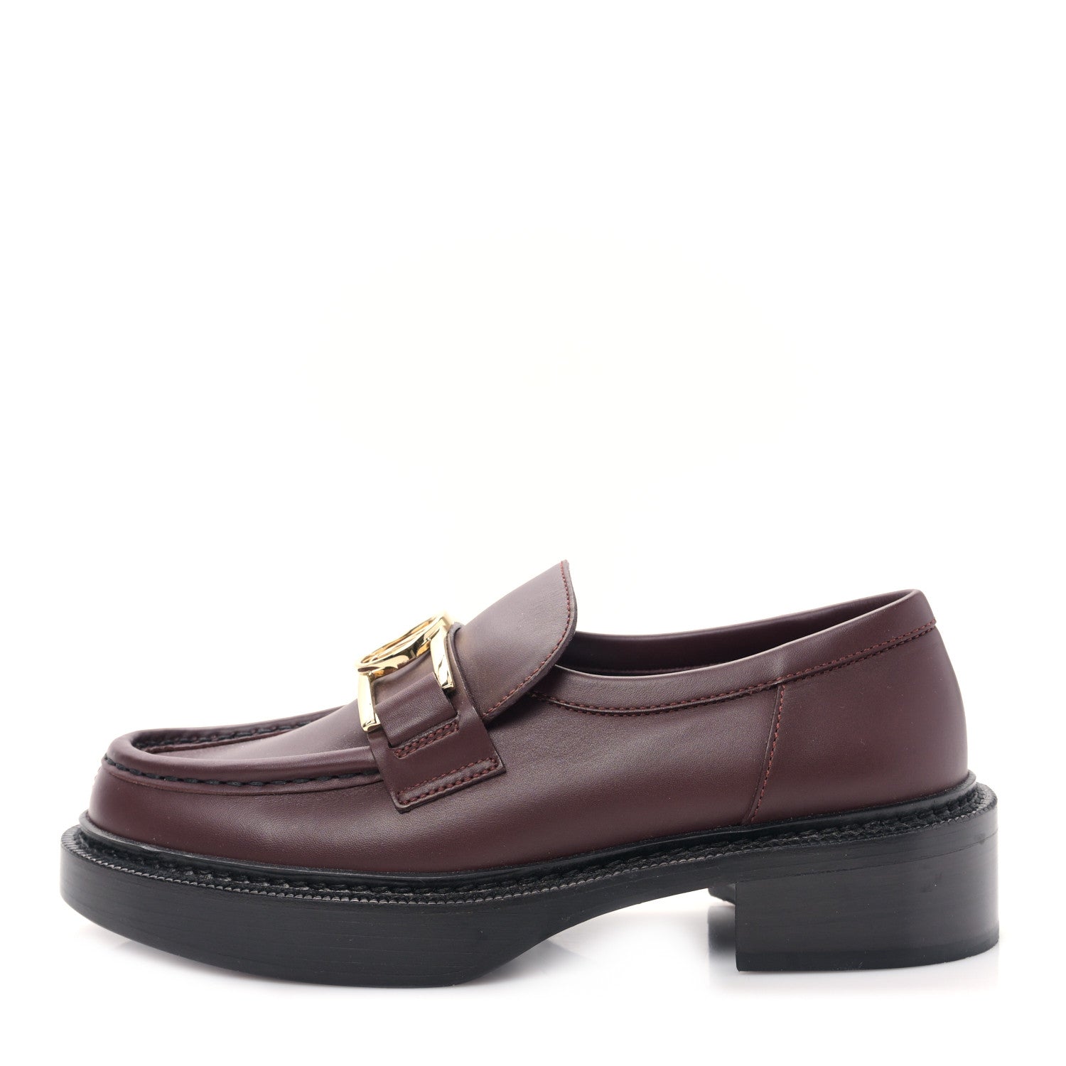 Louis Vuitton Calfskin Academy Loafers 37.5 Burgundy 1 of 7