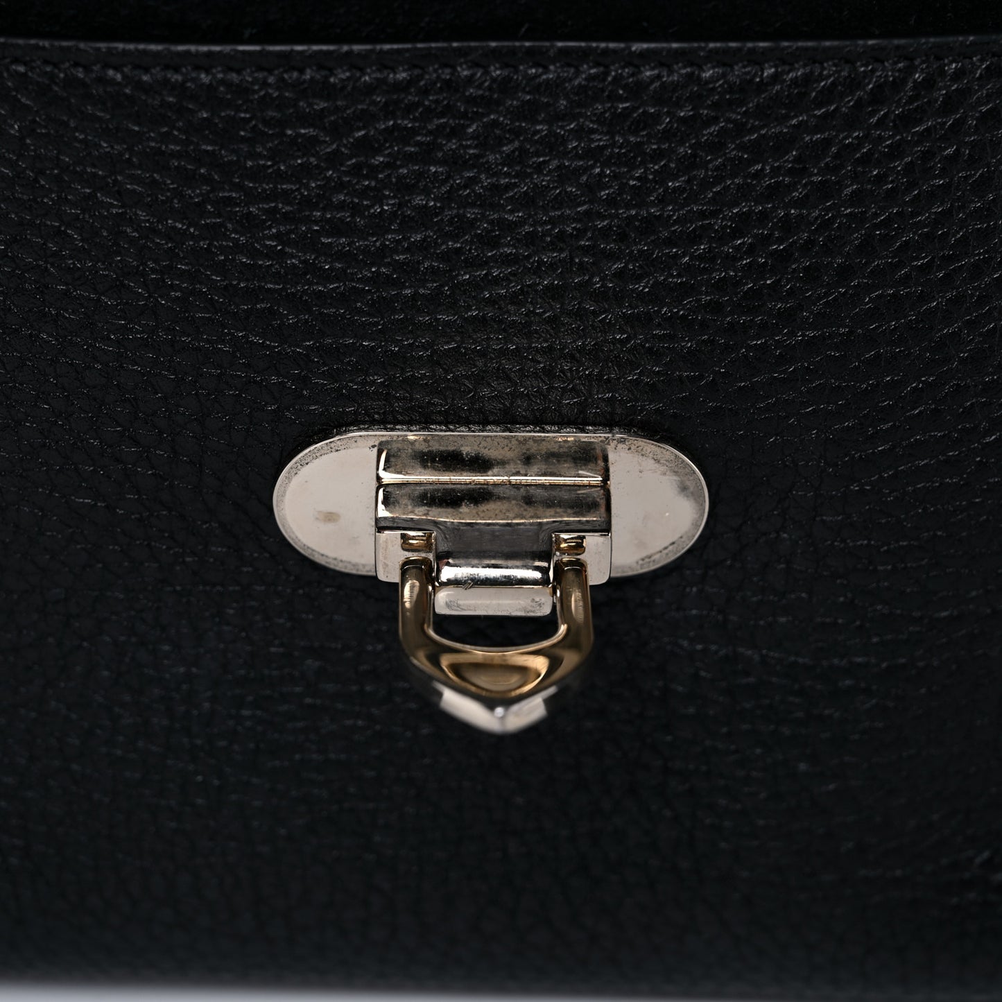 Pebbled Calfskin Rockstud Double Flap Crossbody Bag Black