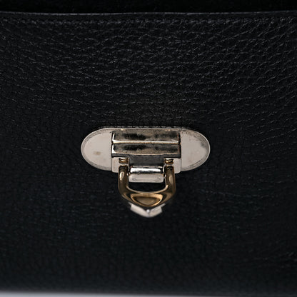 Valentino Garavani Pebbled Calfskin Rockstud Double Flap Crossbody Bag Black 12 of 16