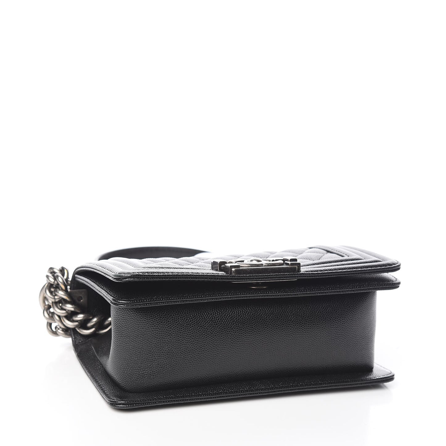 Caviar Quilted Small Boy Flap Black