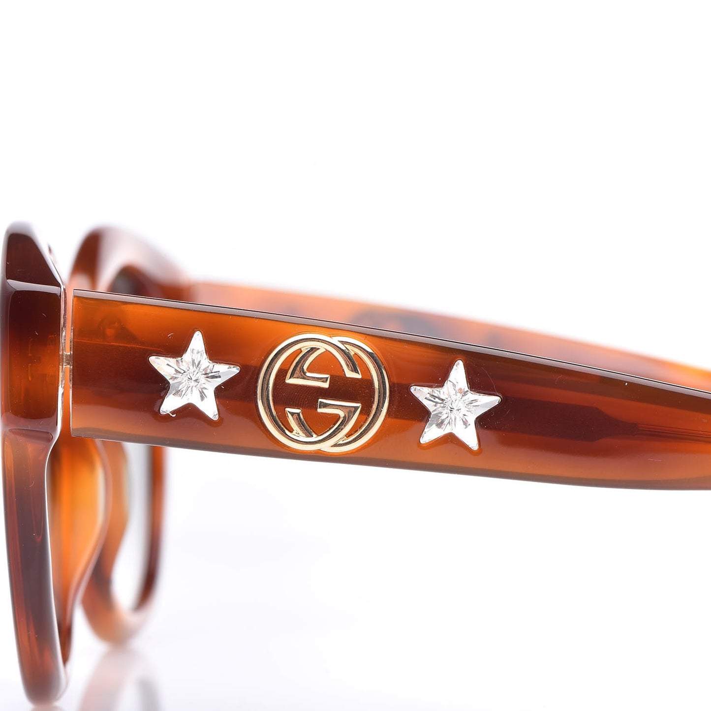 Round Frame GG Star Sunglasses GG0207S Tortoiseshell