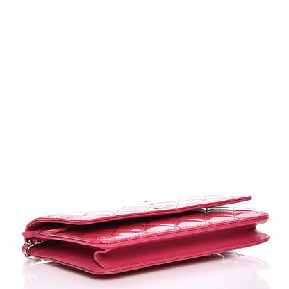 Chanel Patent Quilted Wallet On Chain WOC Fuchsia 4 of 8