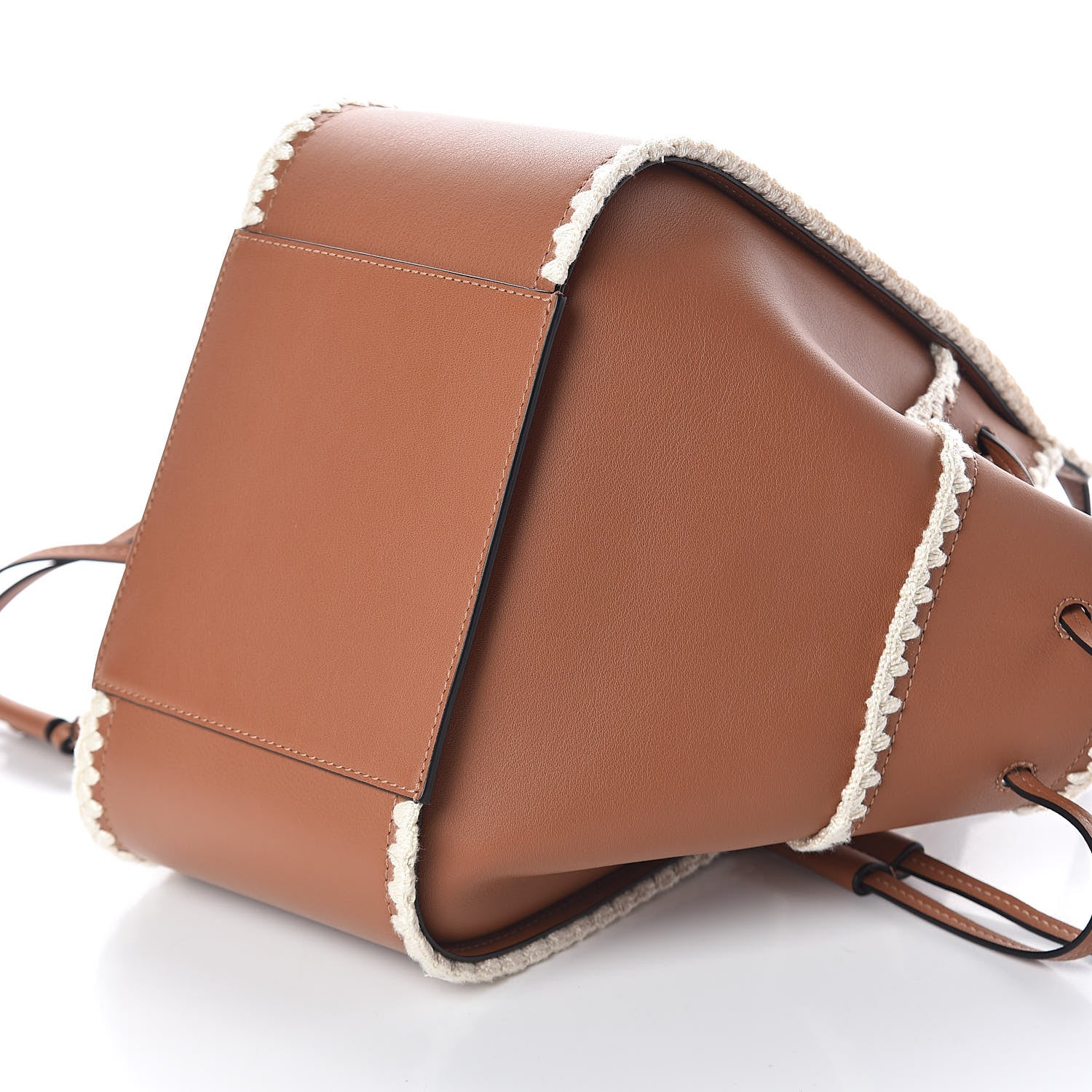 Loewe Calfskin Small Crochet Trim Hammock Shoulder Bag Tan 10 of 11