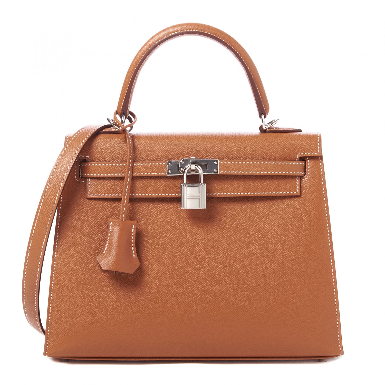 Hermes Madame Calfskin Kelly Sellier 25 Gold 1 of 32