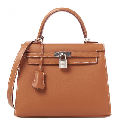 Hermes Madame Calfskin Kelly Sellier 25 Gold 1 of 32