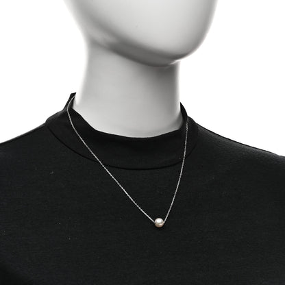 Mikimoto 18K White Gold Akoya Cultured Pearl 8-8.5mm Single Pendant Necklace 2 of 5