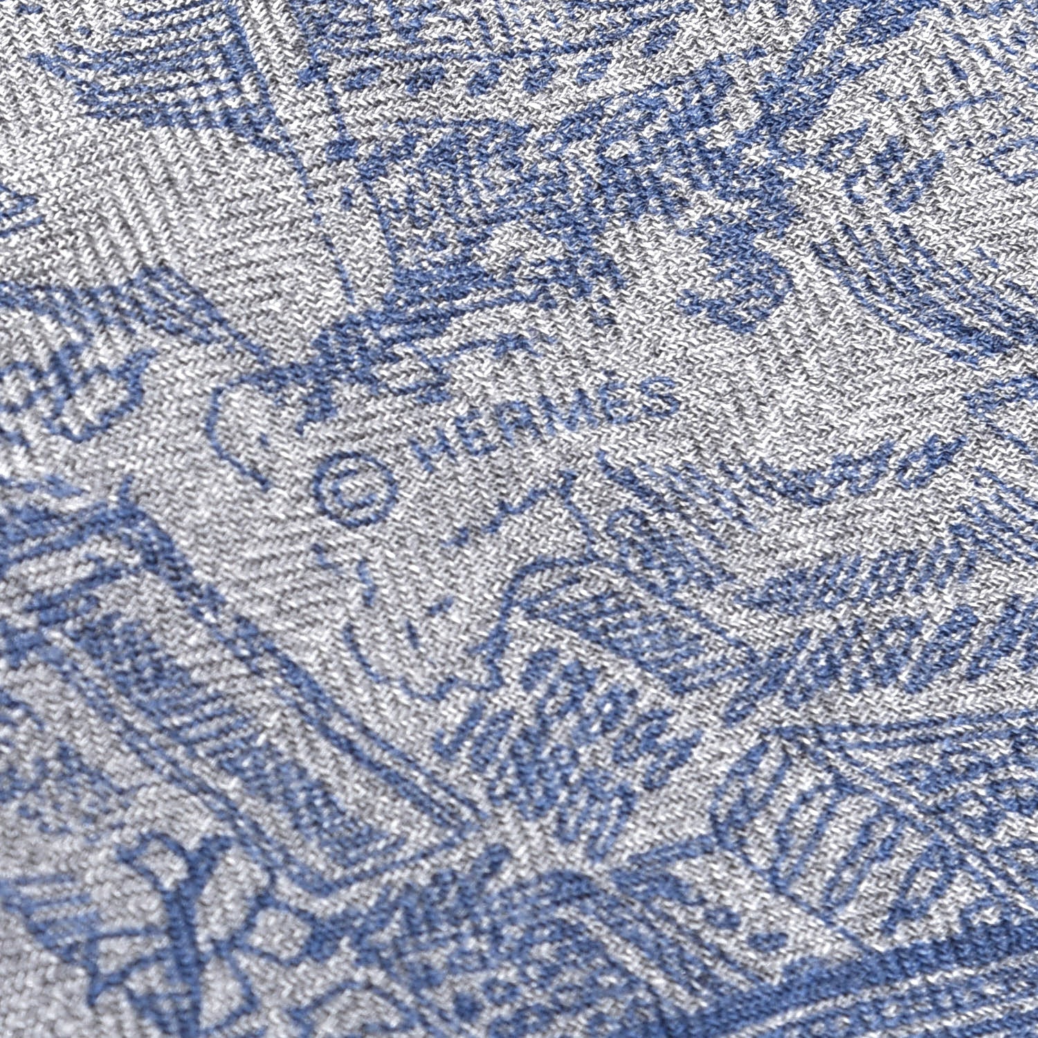 Hermes Cashmere Silk La Cite Cavaliere Shawl 140 Gold Gris Chine 3 of 4