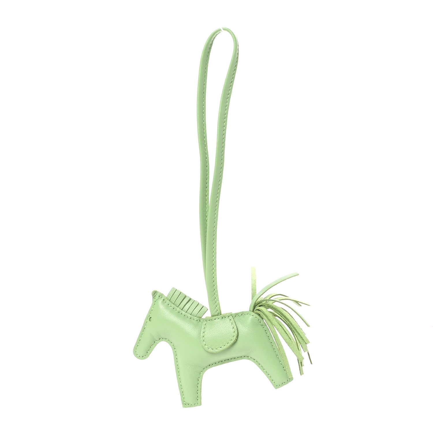 Hermes Milo Lambskin Grigri Rodeo Horse Bag Charm PM Vert Criquet 1 of 3
