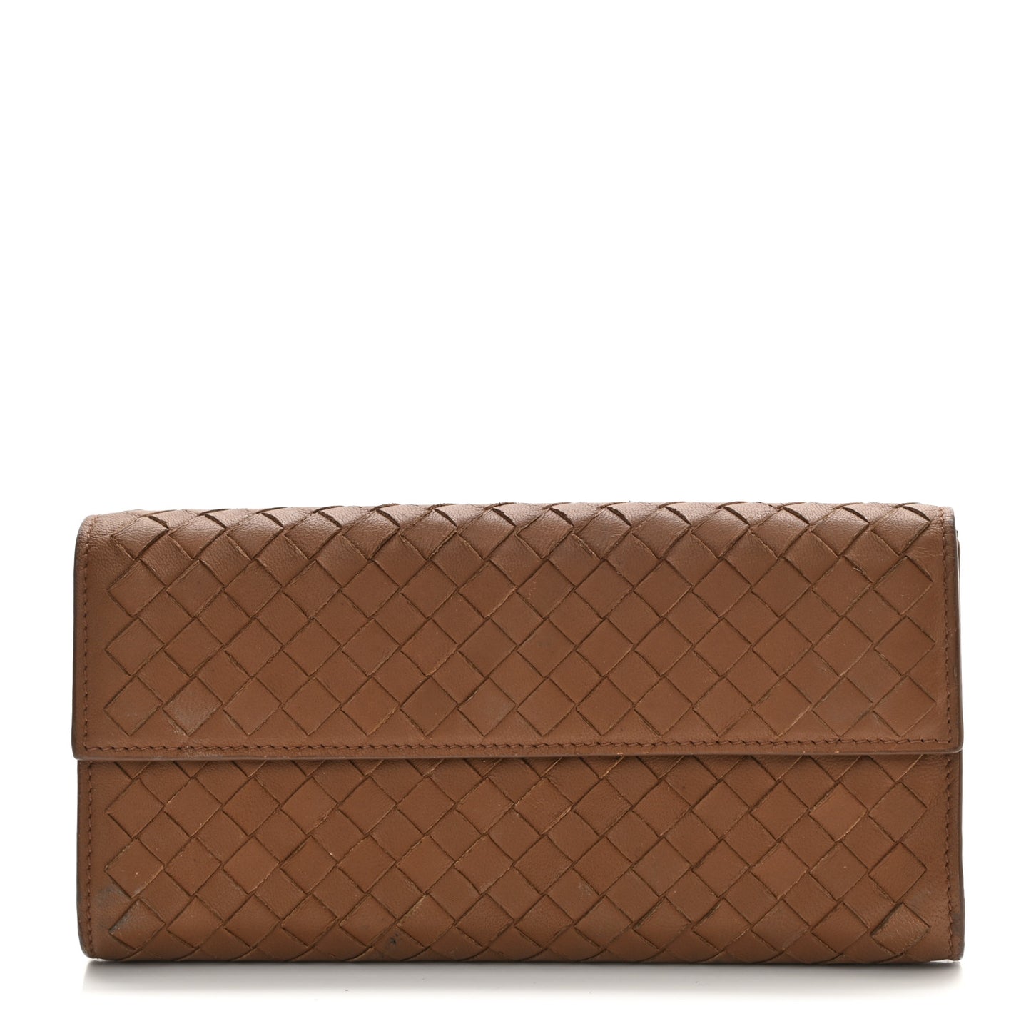 Nappa Intrecciato Continental Flap Wallet Brown