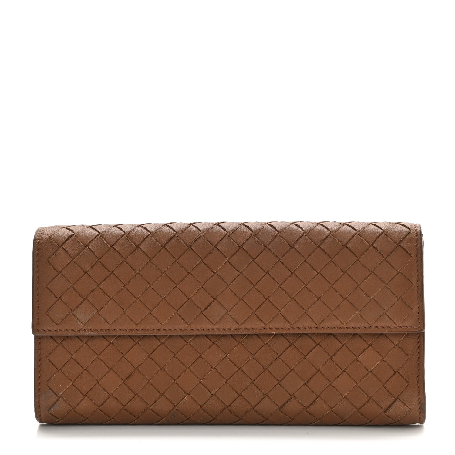 Bottega Veneta Nappa Intrecciato Continental Flap Wallet Brown 1 of 11