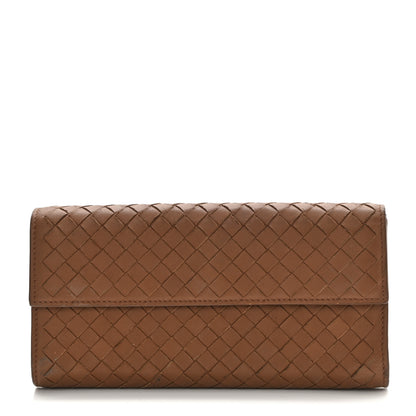 Bottega Veneta Nappa Intrecciato Continental Flap Wallet Brown 1 of 11