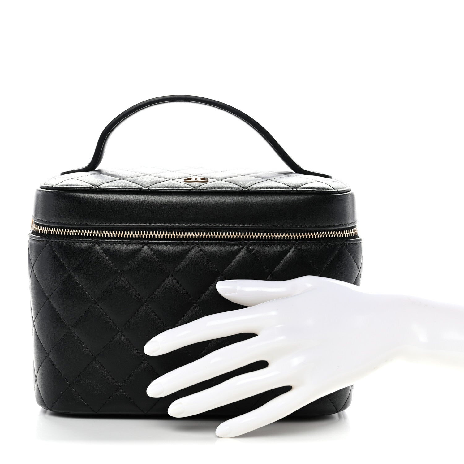 Chanel Lambskin Quilted Large Vanity Pouch Black 2 of 8