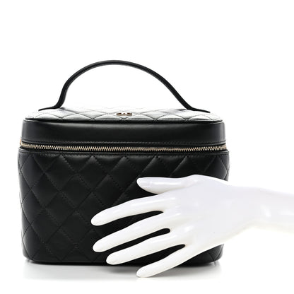 Chanel Lambskin Quilted Large Vanity Pouch Black 2 of 8