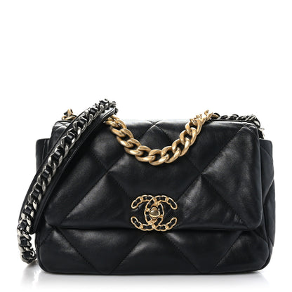 Chanel Lambskin Quilted Medium Chanel 19 Flap Black 1 of 9