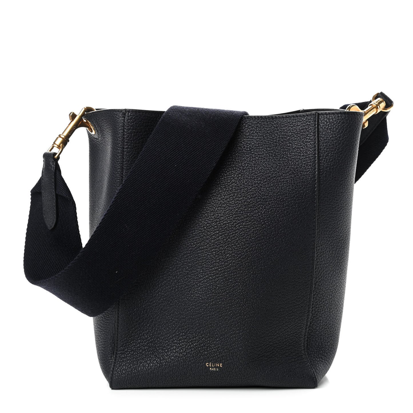 Soft Grained Calfskin Small Sangle Bucket Bag Navy